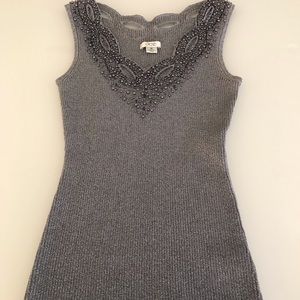 Cache Beautiful Knit Top In Silver
